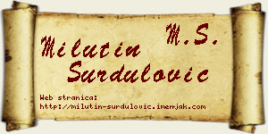 Milutin Surdulović vizit kartica